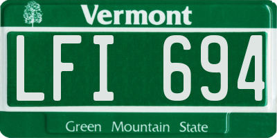 VT license plate LFI694
