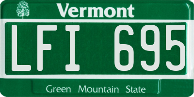 VT license plate LFI695