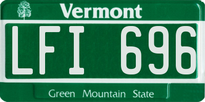 VT license plate LFI696