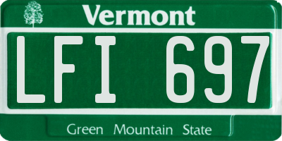 VT license plate LFI697