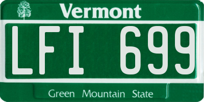 VT license plate LFI699