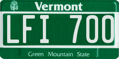 VT license plate LFI700