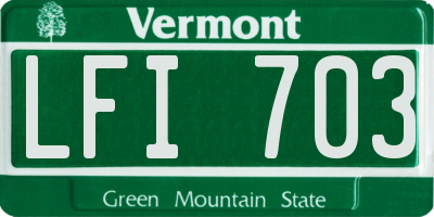 VT license plate LFI703