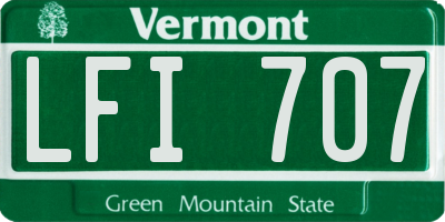 VT license plate LFI707