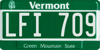VT license plate LFI709
