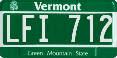 VT license plate LFI712
