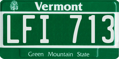 VT license plate LFI713