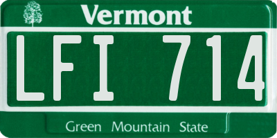 VT license plate LFI714