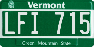 VT license plate LFI715