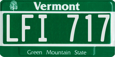 VT license plate LFI717