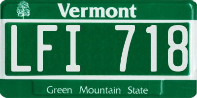 VT license plate LFI718