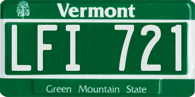 VT license plate LFI721