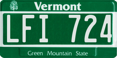 VT license plate LFI724