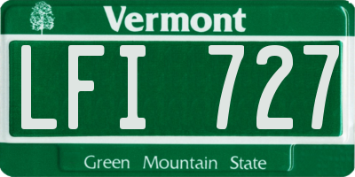 VT license plate LFI727