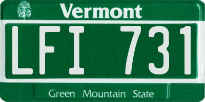 VT license plate LFI731