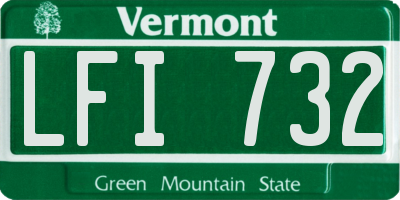 VT license plate LFI732