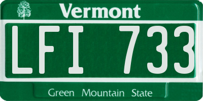 VT license plate LFI733