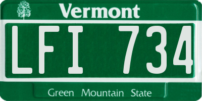 VT license plate LFI734