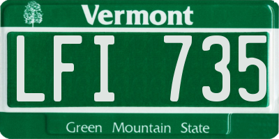 VT license plate LFI735
