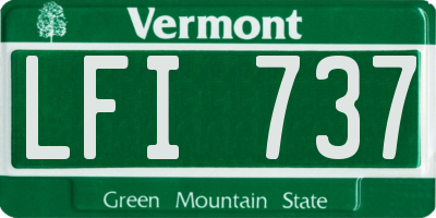 VT license plate LFI737