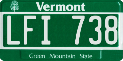 VT license plate LFI738