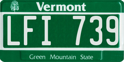 VT license plate LFI739