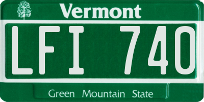 VT license plate LFI740