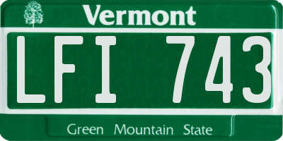 VT license plate LFI743