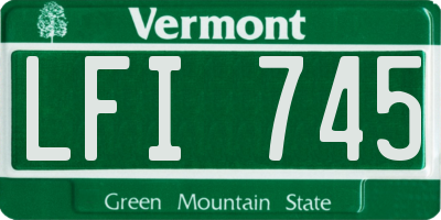 VT license plate LFI745