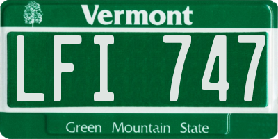 VT license plate LFI747