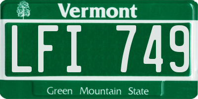 VT license plate LFI749