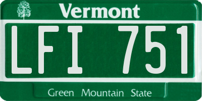 VT license plate LFI751