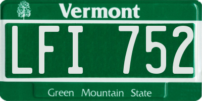 VT license plate LFI752