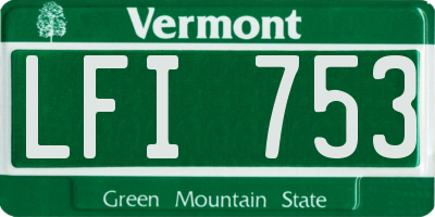 VT license plate LFI753