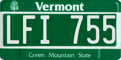 VT license plate LFI755