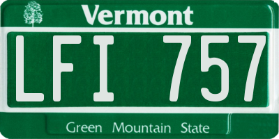 VT license plate LFI757