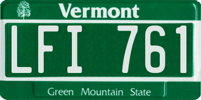 VT license plate LFI761