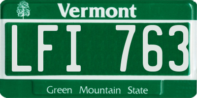 VT license plate LFI763