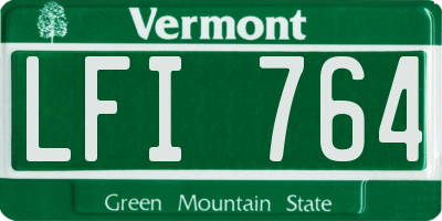 VT license plate LFI764