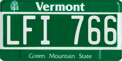 VT license plate LFI766