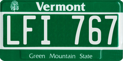 VT license plate LFI767