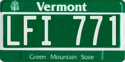 VT license plate LFI771
