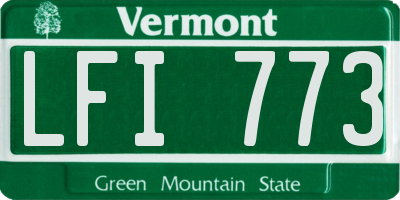 VT license plate LFI773
