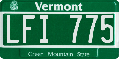VT license plate LFI775