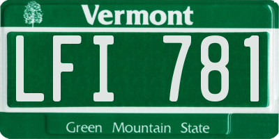 VT license plate LFI781