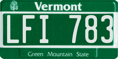 VT license plate LFI783