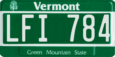 VT license plate LFI784