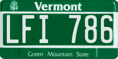 VT license plate LFI786