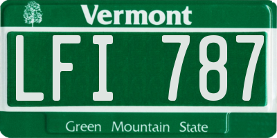 VT license plate LFI787