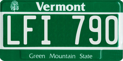 VT license plate LFI790